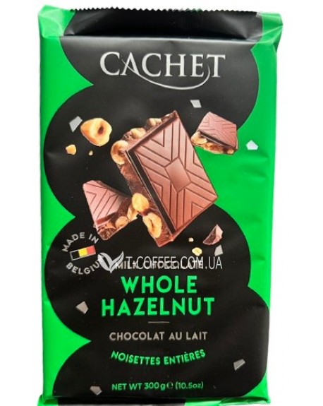 Шоколад CACHET Milk Chocolate Hazelnut Молочний Фундук 300 г (5412956216483)