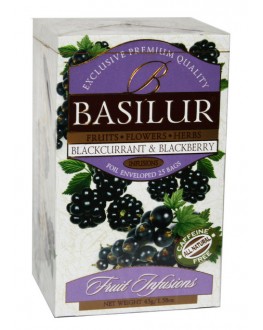 Чай BASILUR Blackcurrant Blackberry Чорна Смородина Ожина - Фруктові Коктейлі 25 х 1,8 г (4792252933286)