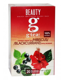 Чай GRACE! Green Tea Hibiscus Blackcurrant Зелений чай Гібіскус Чорна смородина - Wellness 20 х 2 г (5060207695855)
