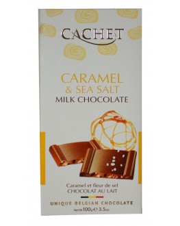 Шоколад CACHET Milk Chocolate Caramel Sea Salt Молочний Карамель Сіль 100 г (5412956213734)