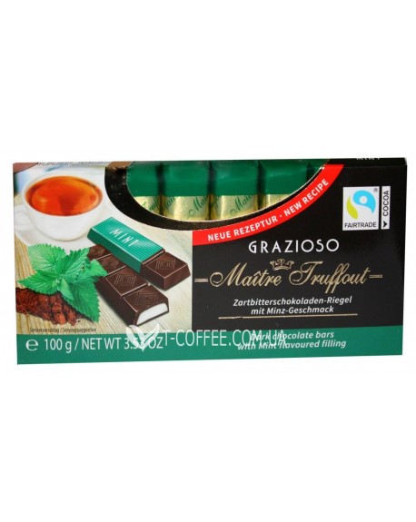 Шоколад MAITRE TRUFFOUT Grazioso Mint М'ята 8 x 12,5 г (9002859058219)