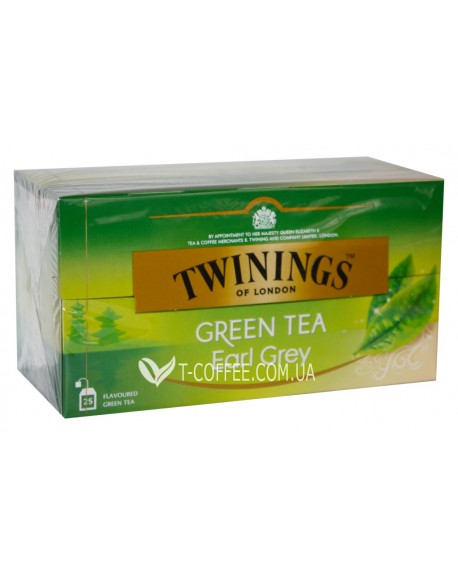Чай TWININGS Green Tea Earl Grey Зелений Ерл Грей 25 х 1,6 г (070177173173)