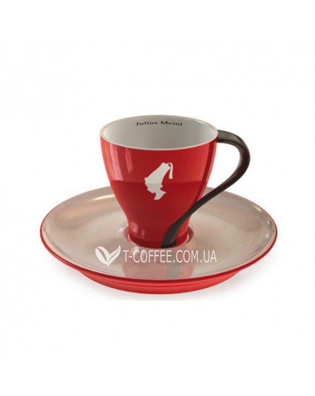 Чашка з блюдцем JULIUS MEINL Джамбо порцелянова червона 250 мл