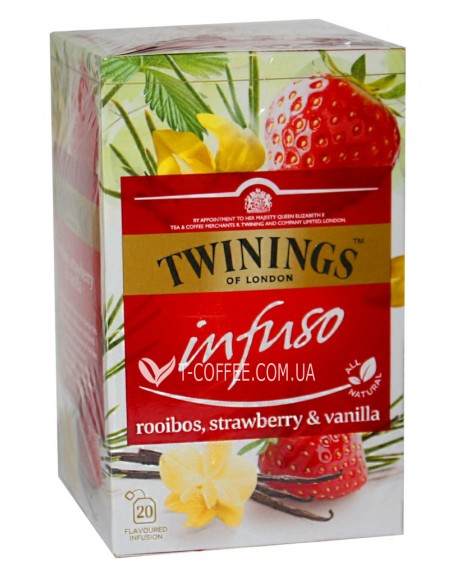 Чай TWININGS Infuso Rooibos Strawberry Vanilla 20 х 2 г