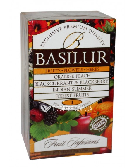 Чай BASILUR Fruit Infusions Assorted - Фруктові Коктейлі Асорті 25 х 1,8 г (4792252936317)