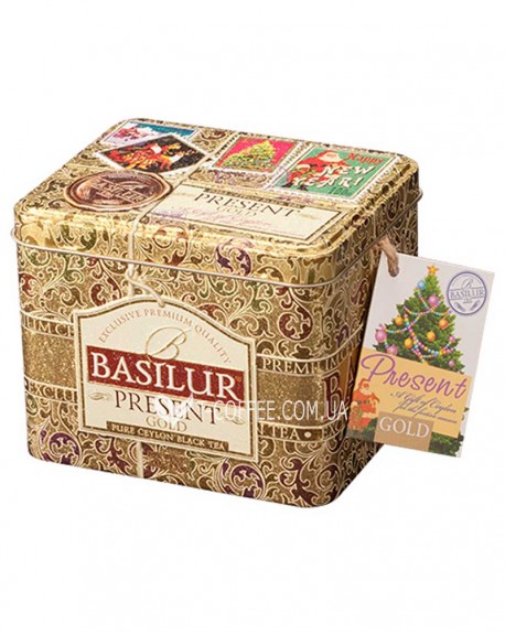Чай BASILUR Gold Caddy Золотий Подарунок - Святкова 100 г ж/б (4792252100190) 