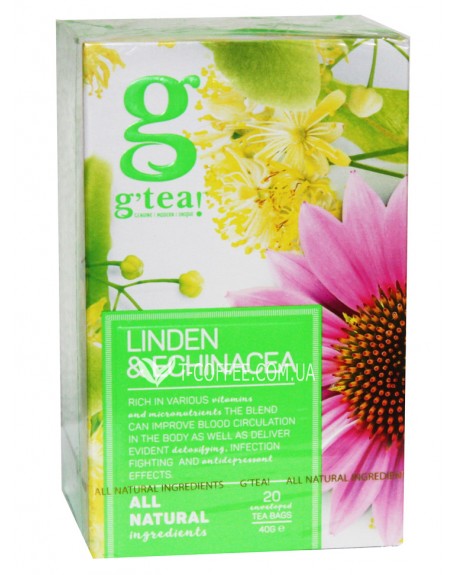 Чай GRACE! Green Tea Linden Echinacea Зелений чай Липа Ехінацея- The Bright Collection 20 х 2 г (5060207695879)