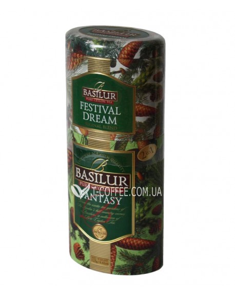 Чай BASILUR Festival Dream Fantasy Праздничная Мечта Фантазия - Цветы и Фрукты Цейлона 125 г ж/б