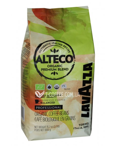 Кава LAVAZZA Alteco Organic Premium Blend зернова 1 кг (8000070045200)