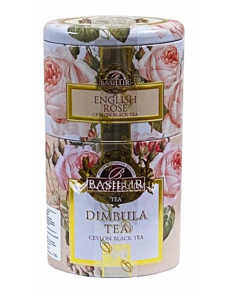 Чай BASILUR English Rose Dimbula Англійська Троянда Дімбула - Квіти і Фрукти Цейлону 100 г ж/б (4792252940697)