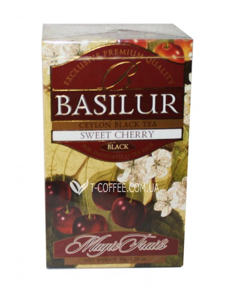Чай BASILUR Sweet Cherry Черешня - Чарівні Фрукти 25 х 2 г (4792252920866)
