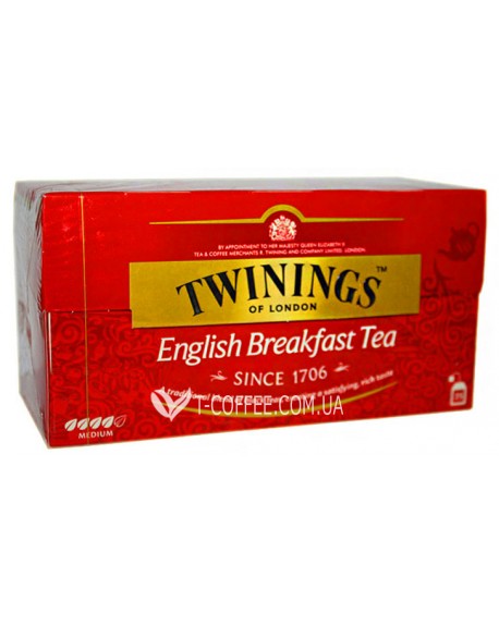 Чай TWININGS English Breakfast Англійський Сніданок 25 х 2 г (070177077693)