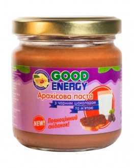 Арахісова паста GOOD ENERGY з чорним шоколадом і м'ятою 180 г