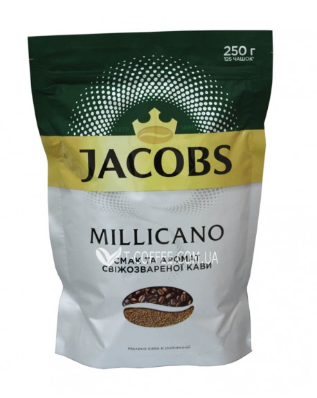Кава JACOBS Millicano цільнозернова розчинна 250 г економ. пак. (4820187043289)
