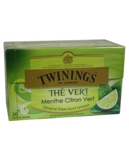 Чай TWININGS The Vert Menthe Citron Vert Зелений М’ята Лайм 20 х 1,5 г (5055953902364)