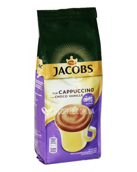Капучино JACOBS Cappuccino Choco Vanille з шоколадом MILKA Ваніль 500 г (8711000524640)