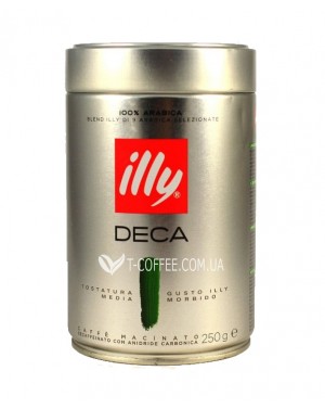 Кава ILLY Espresso Deca без кофеїну мелена 250 г ж/б