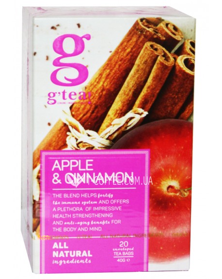 Чай GRACE! Green Tea Apple Cinnamon Зелений чай Яблуко Кориця - The Bright Collection 20 х 2 г (5060207695916)