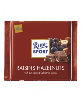Шоколад RITTER SPORT Raisins Hazelnuts Молочний Родзинки Фундук 100 г (4000417022004)