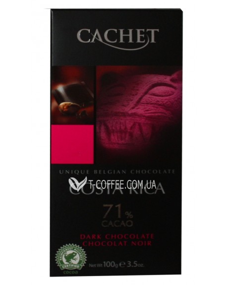 Шоколад CACHET Dark Chocolate Costa Rica Чорний Коста Ріка 71% какао 100 г (5412956214052)