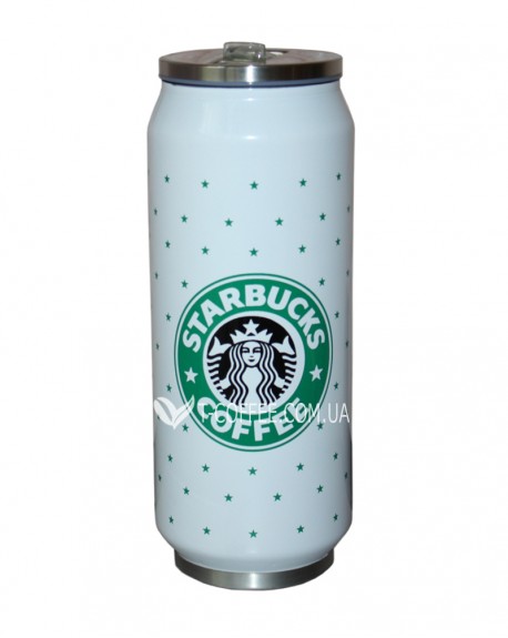 Термобанка STARBUCKS металева біла 500 мл