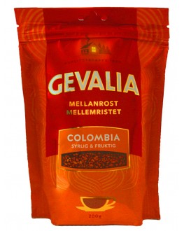 Кава GEVALIA Mellan Rost Colombia розчинна 200 г економ. пак. (8711000538081)