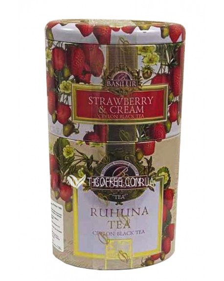 Чай BASILUR Strawberry and Cream Ruhunu Полуниця з Вершками Рухуну - Квіти і Фрукти Цейлону 100 г ж/б (4792252940673)
