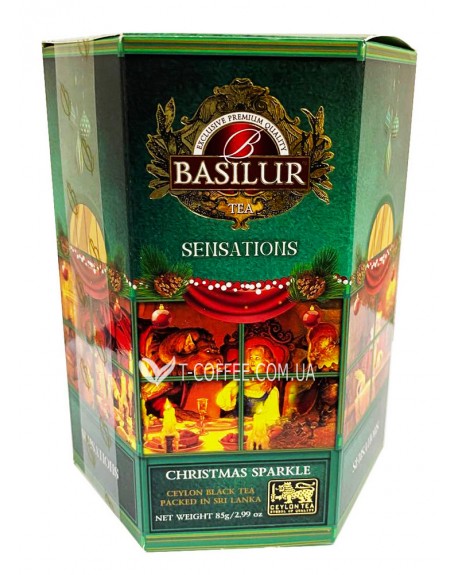 Чай BASILUR Christmas Sparkle Різдвяні Вогники - Святкові Відчуття 85 г к/п (4792252943919)