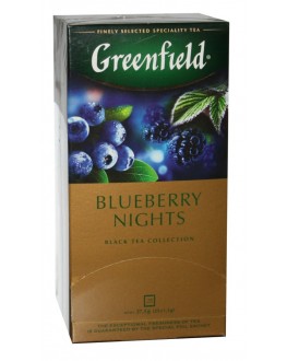 Чай GREENFIELD Blueberry Nights Чорниця Ожина 25 х 1,5 г (4823096806020)