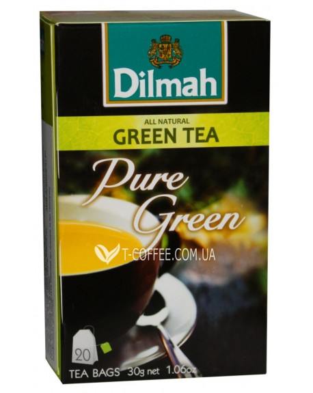 Чай DILMAH Pure Green Tea Зелений 20 x 1,5 г (9312631142433)
