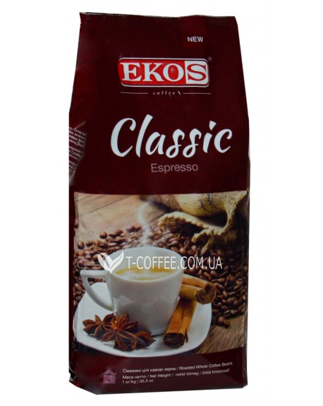 Кава EKOS Classic Espresso зернова 1 кг (5609374249081)