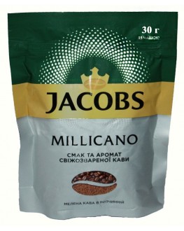 Кава JACOBS Monarch Millicano цільнозернова розчинна 30 г економ. пак. (4820206290267)