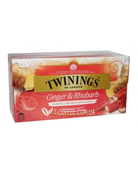 Чай TWININGS Ginger Rhubarb Імбир Ревінь 25 х 2 г (070177171438)