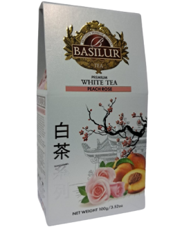 Чай BASILUR Peach Rose Персик та Троянда - Білий чай 100 г к/п (4792252945159)