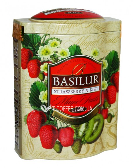 Чай BASILUR Strawberry Kiwi Полуниця Ківі - Чарівні Фрукти 100 г ж/б (4792252100602)