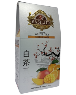 Чай BASILUR Mango Orange Манго та Апельсин - Білий чай 100 г к/п (4792252945142)