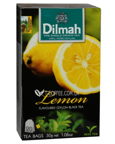 Чай DILMAH Black Tea Lemon Лимон 20 x 1,5 г (9312631142129)