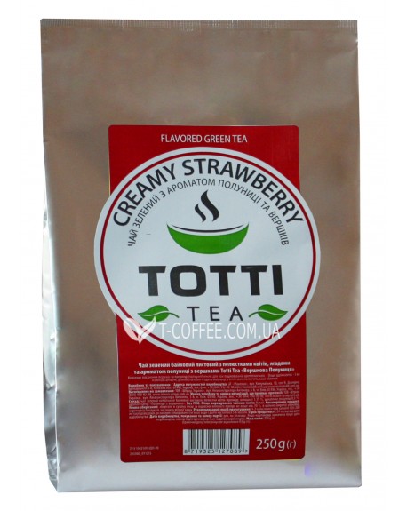 Чай TOTTI Creamy Strawberry Вершкова Полуниця 250 г ф/п (8719325127089)