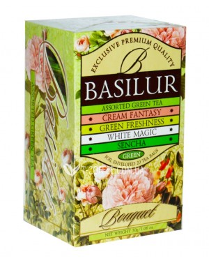 Чай BASILUR Assorted Green Tea Асорті - Букет 25 х 1,5 г (4792252001121) фото