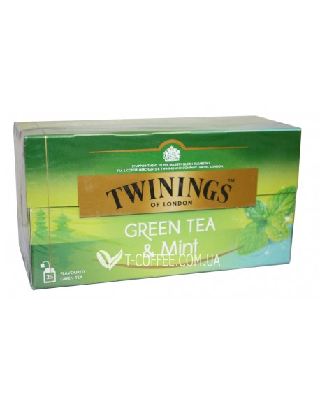 Чай TWININGS Green Tea Mint Зелений М’ята 25 х 1,5 г (070177173203)