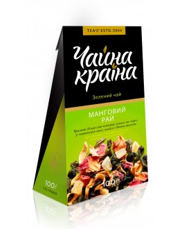Манговий Рай зелений ароматизований чай Чайна Країна 100 г к/п