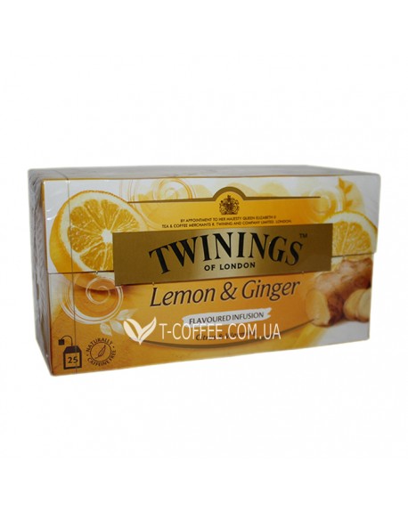 Чай TWININGS Lemon Ginger Лимон Імбир 25 х 2 г (070177118563)