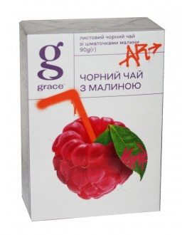 Чай GRACE! Чорний з Малиною 90 г (5060207697774)