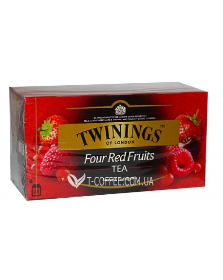 Чай TWININGS Four Red Fruits Чотири Червоні Ягоди 25 х 2 г (070177025953)