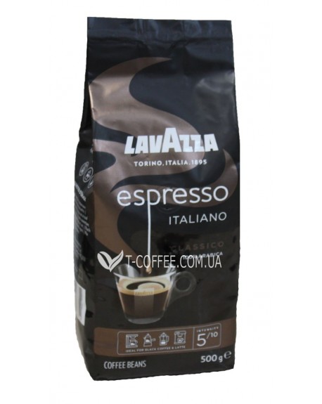 Кава LAVAZZA Espresso Italiano Classico зернова 500 г (8000070018754)