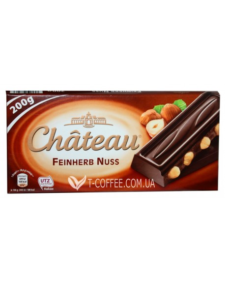 Шоколад CHATEAU Feinherb Nuss Чорний Лісовий Горіх 200 г (29039746)