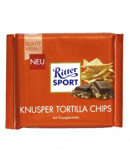 Шоколад RITTER SPORT Knusper Tortilla Chips Молочний Чіпси Тортілья 100 г