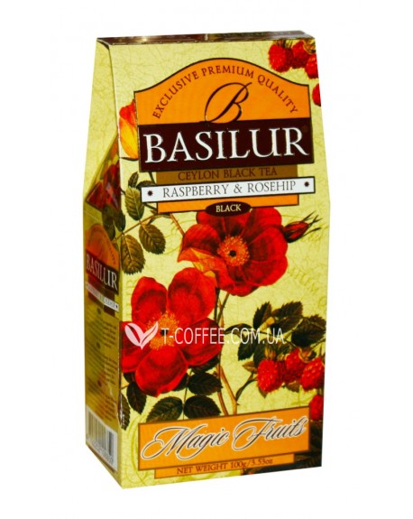 Чай BASILUR Raspberry Rosehip Малина Шипшина - Чарівні Фрукти 100 г к/п (4792252100350)