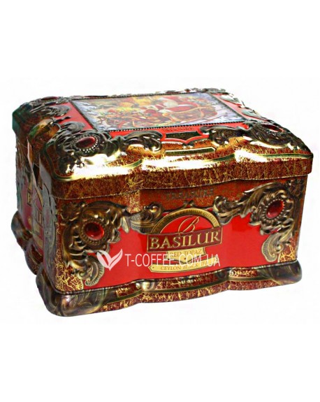 Чай BASILUR Red Topaz Червоний Топаз - Скринька 100 г ж/б (4792252917804)