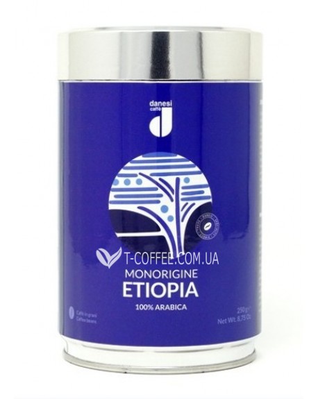 Кава DANESI Monorigine Etiopia 100% Arabica зернова 250 г ж/б (8000135559192)